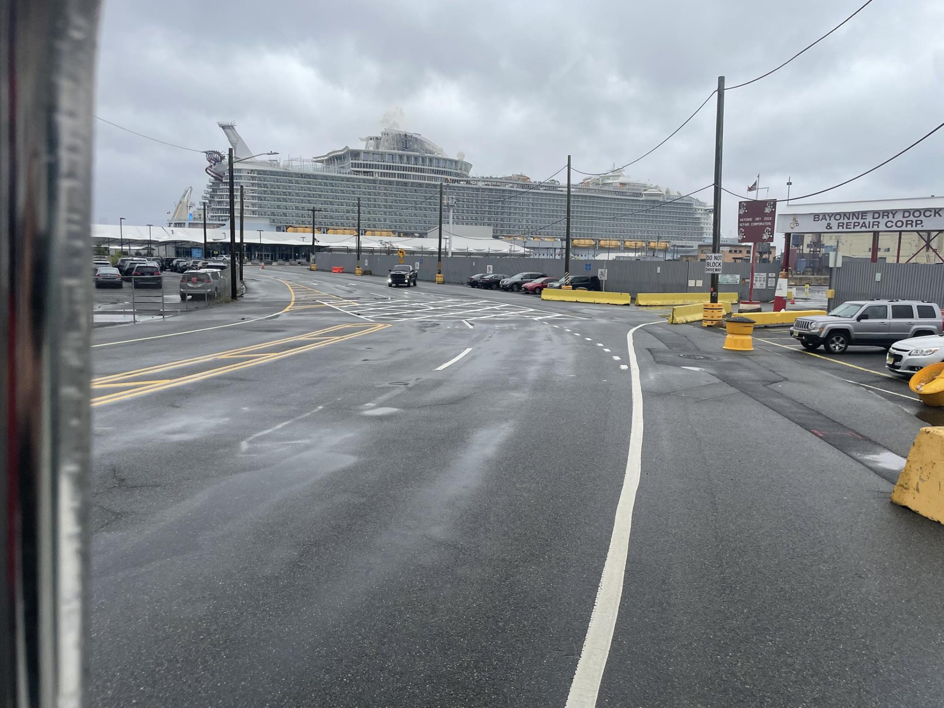 Symphony of the Seas remains at the dockside in Bayonne