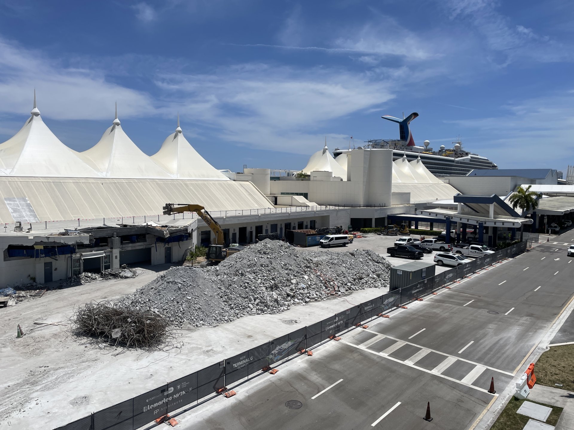 Construction work continues at pace at PortMiami's new Terminal G