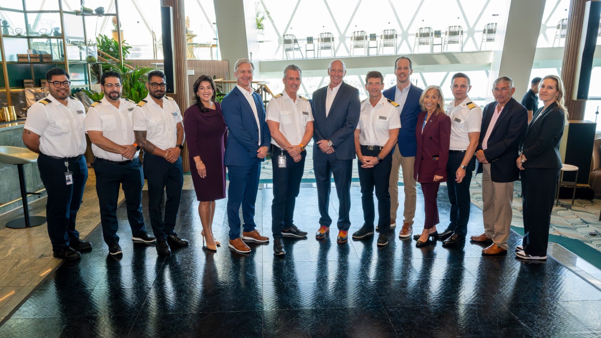 Port Canveral staff meet Celebrity Apex crew onboard Celebrity Apex on 1st November 2025