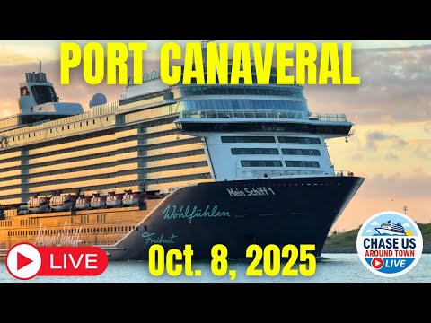 LIVE: Watching the Mein Schiff 1 Leave Port Canaveral for the First Time! (Oct. 8, 2025)